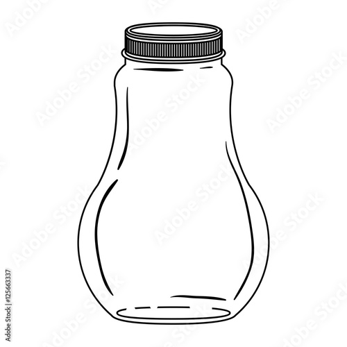 silhouette wide glass bottle with lid vector illustration