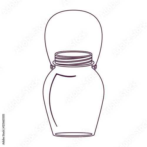 silhouette glass jar decorative with handle vector illustration