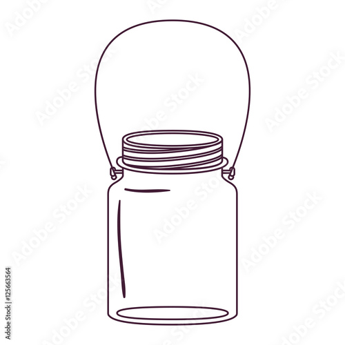 silhouette jar of jam with handle vector illustration