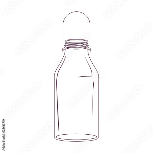 silhouette milk glass bottle with handle vector illustration