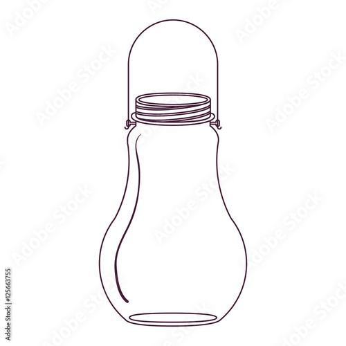 silhouette wide glass bottle with handle vector illustration
