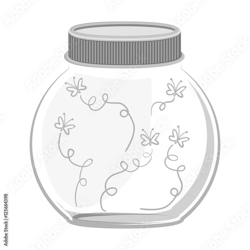 circular glass container with insects vector illustration