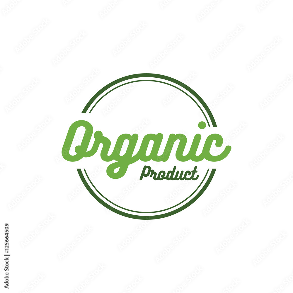 vector round retro grunge label for bio organic product