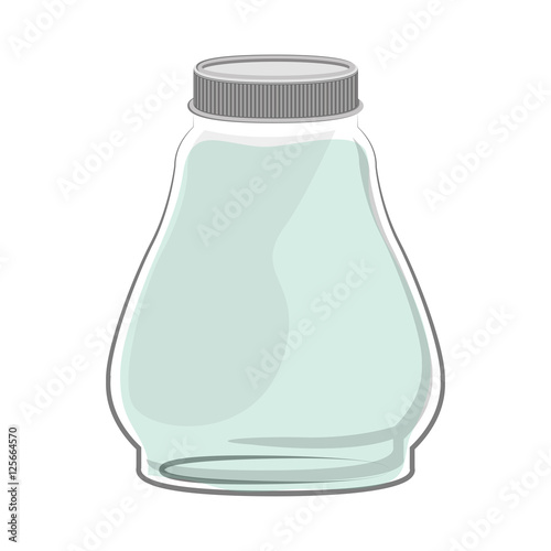 silhouette glass container with green liquid vector illustration