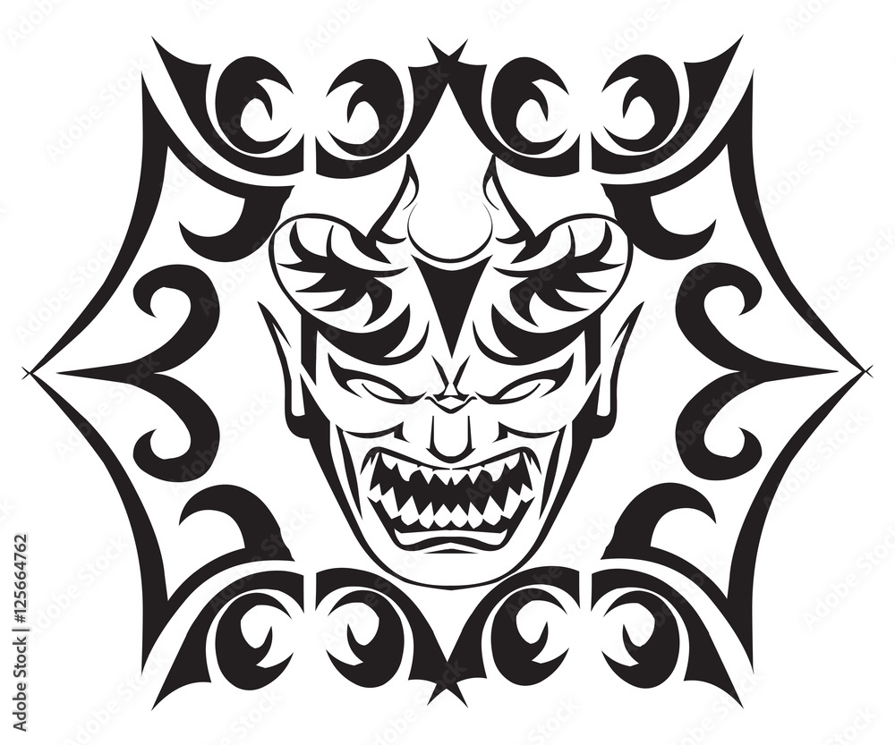 Vecteur Stock Monster tattoo design, vintage engraving. | Adobe Stock