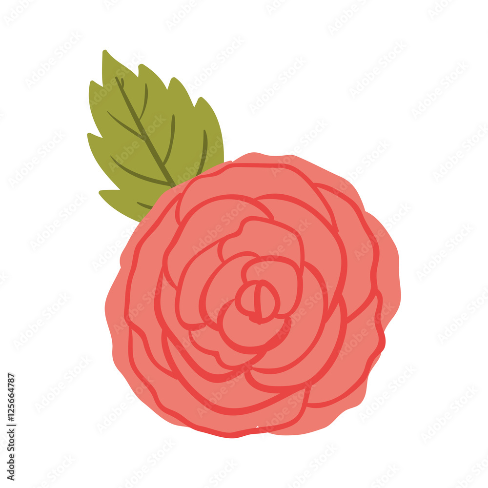 Obraz premium silhuette red rose with leaf vector illustration
