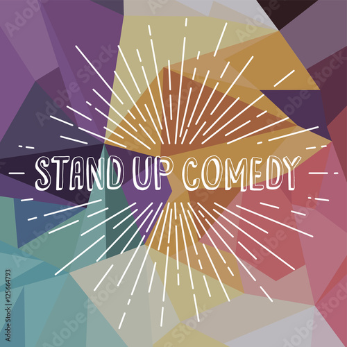 stand up comedy text show sunrays retro theme