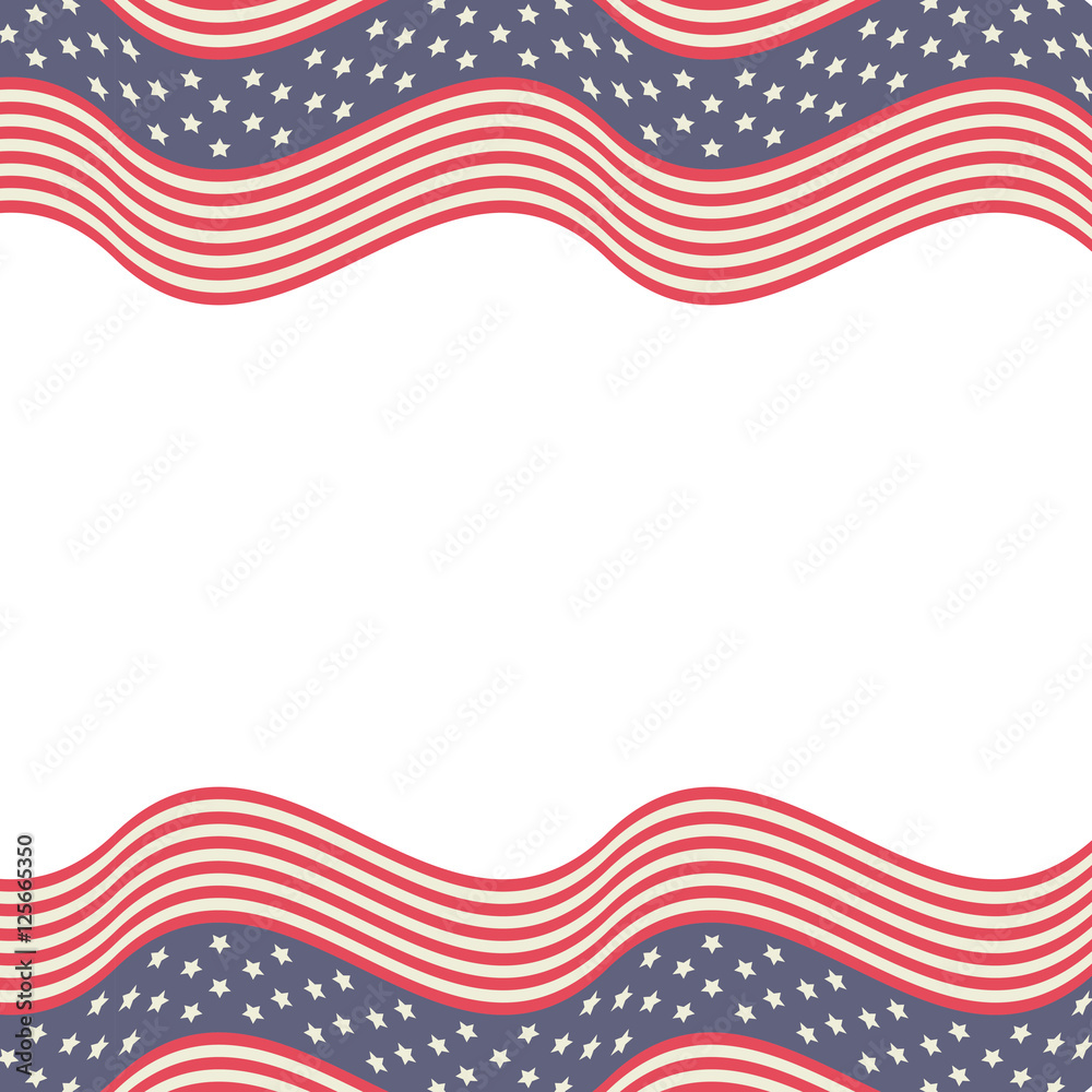 frame with usa flag over white background. vector illustration