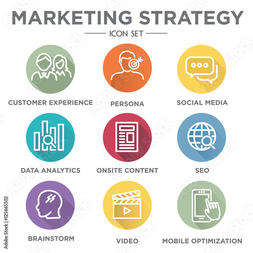 Marketing Strategy Icon Set