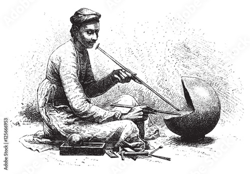 A jeweler Ulwur, vintage engraving