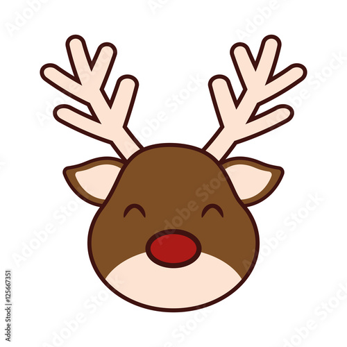 cute reindeer character icon vector illustration design