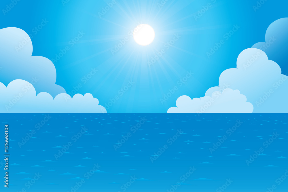 Sky and sea. Vector illustration