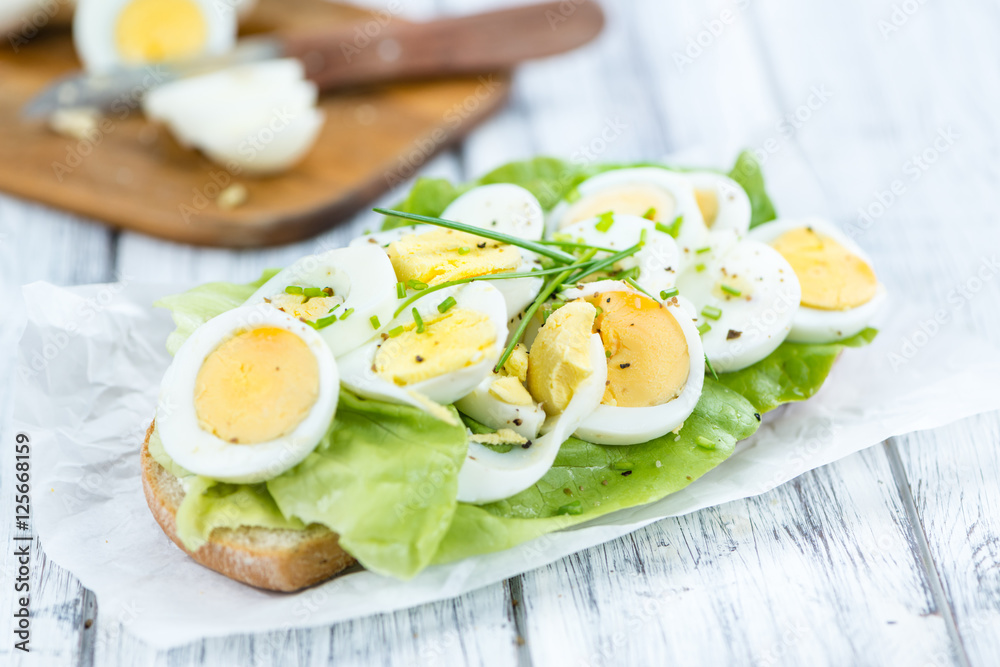 Portion of boiled Eggs (sliced)