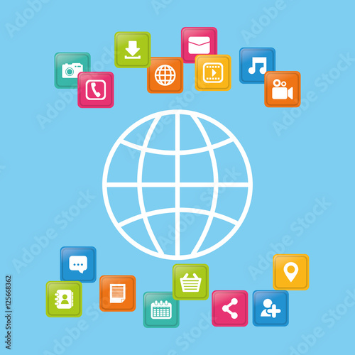 Social media networking icon vector illustration graphic design