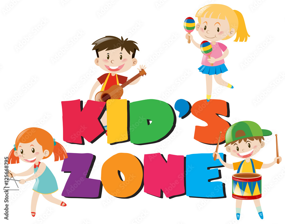 Poster design with kids and music Poster design with kids and music