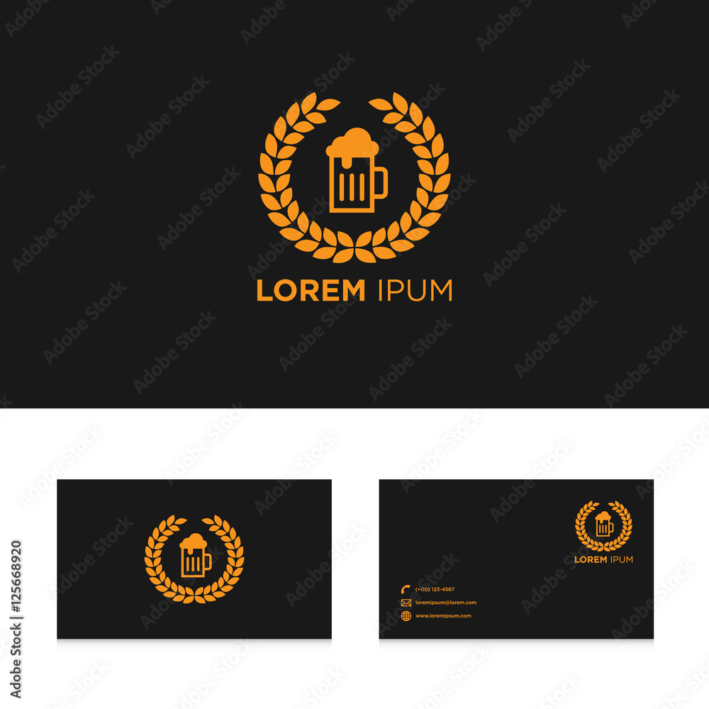 Naklejka premium Logo design elements with business card template vector illustration
