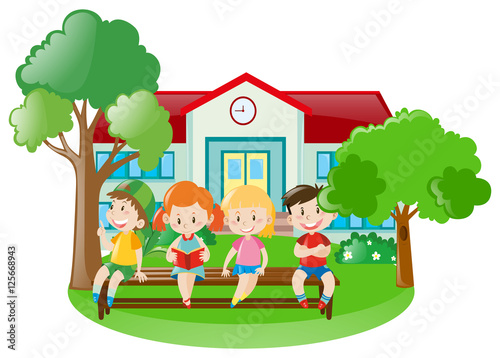 Children at school yard
