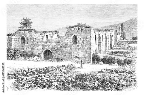 Картината върху платно Cathedral of Saint John the Baptist in Samaria, Israel, vintage