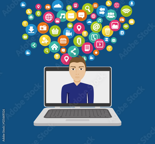 Social media networking icon vector illustration graphic design