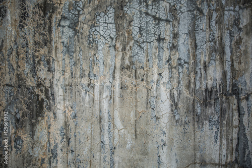 Grungy cracked cement wall © ad4mska