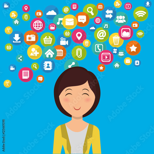 Social media networking icon vector illustration graphic design
