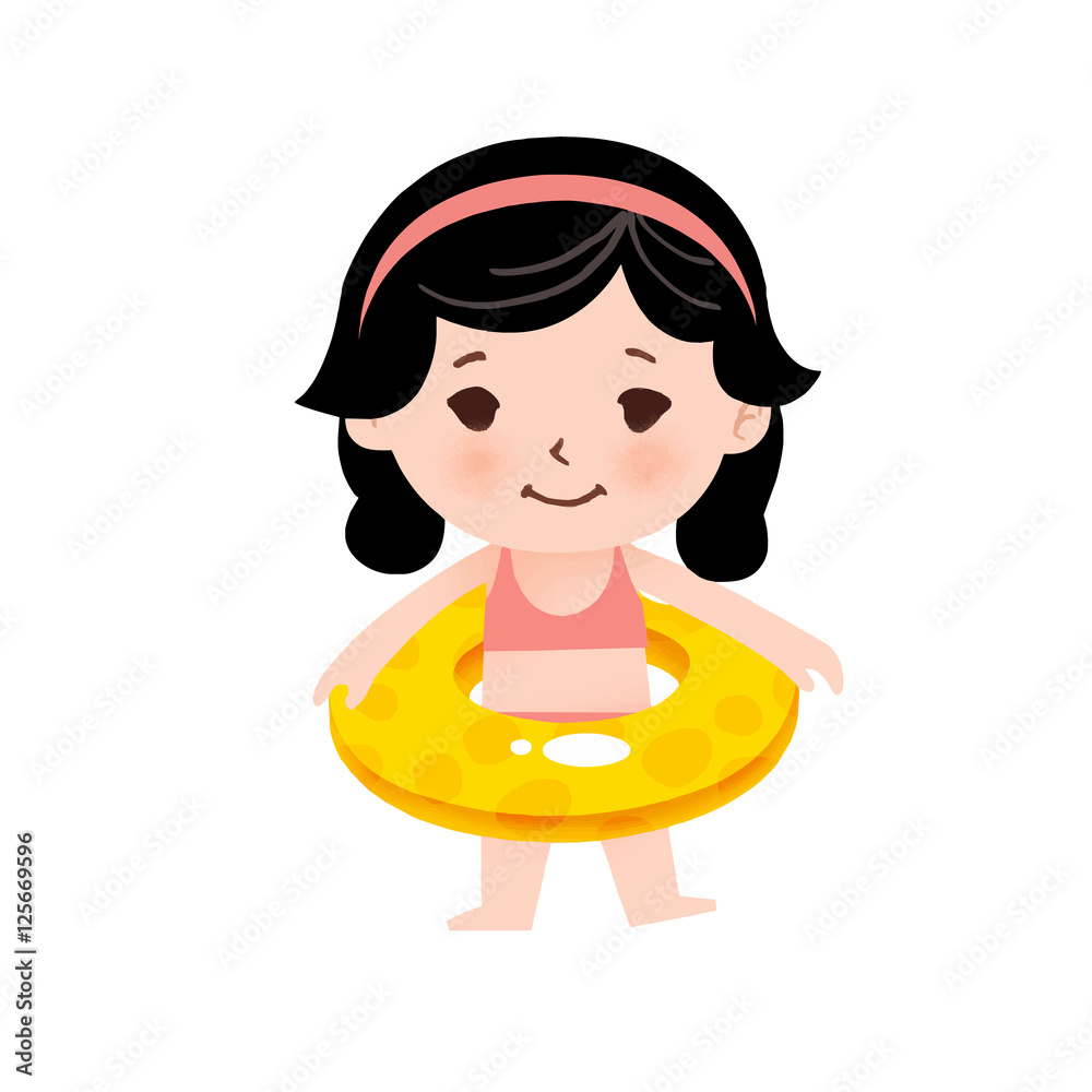 浮き輪の女の子 浮き輪の女の子