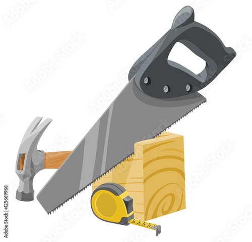 Vector of carpentry tools.