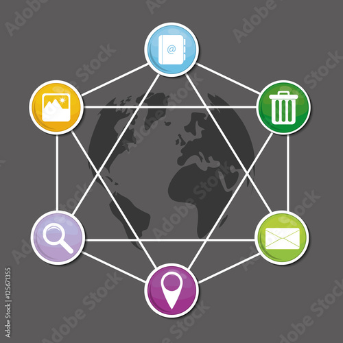Social media networking icon vector illustration graphic design