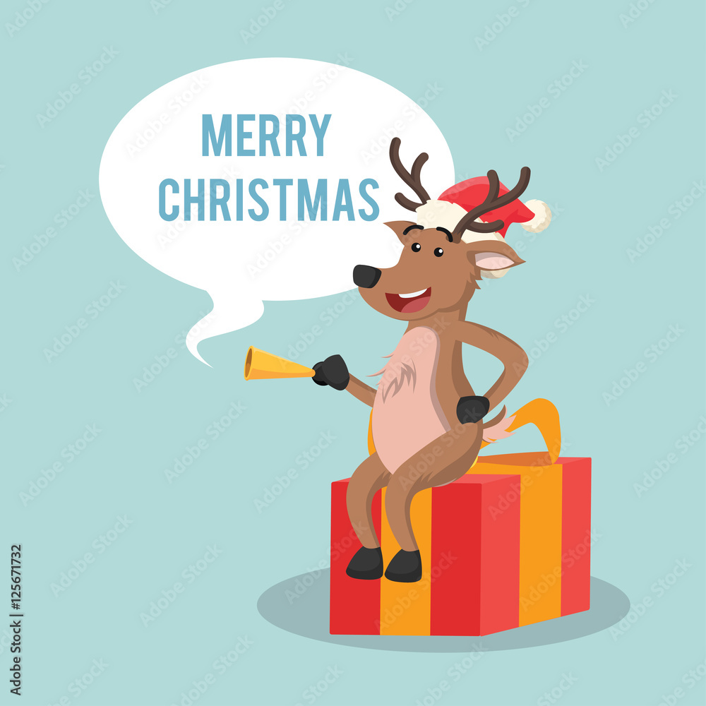 deer with callout merry christmas