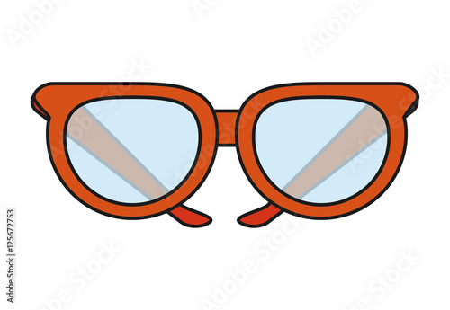 Glasses icon. Fashion style accessory and eyesight theme. Isolated design. Vector illustration