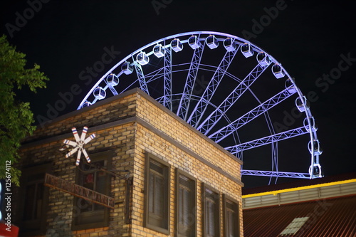 ferris wheel at Asiatique The Riverfront in Bangkok  Thailand.