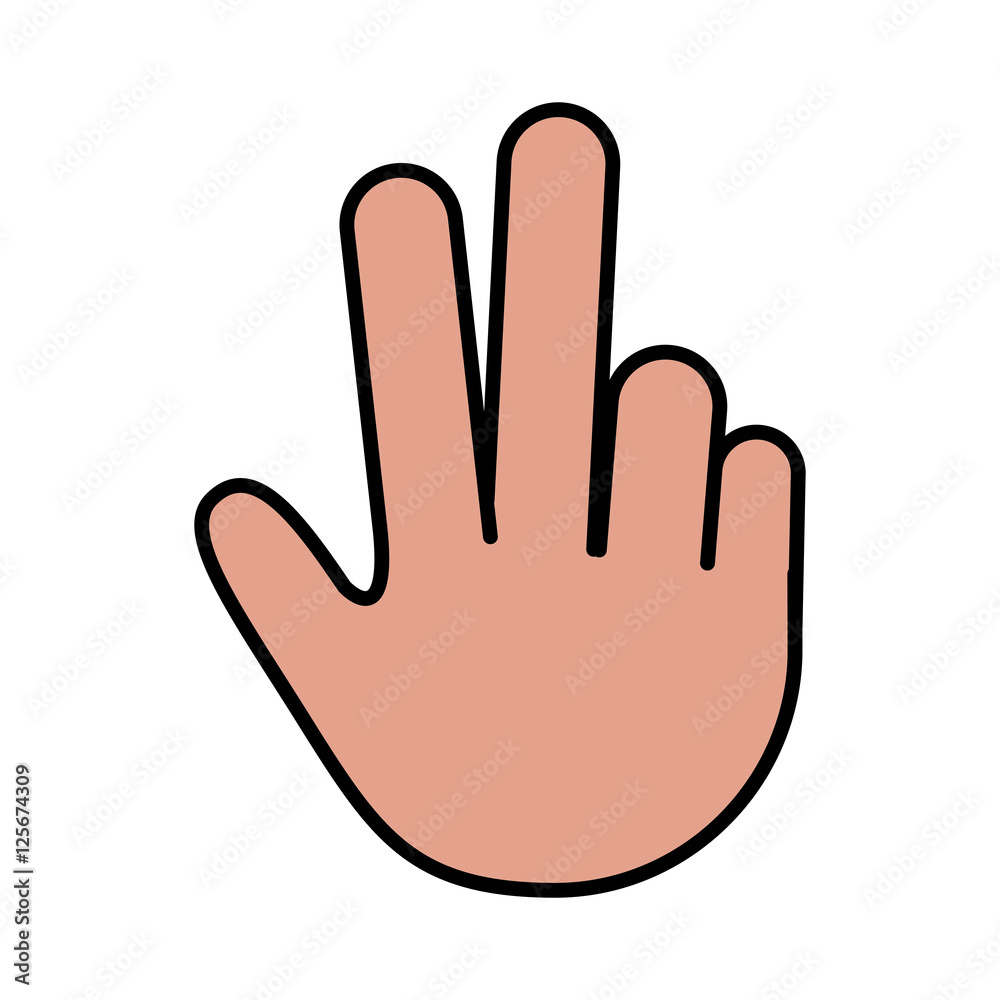 human hand making a number expression over white background. vector illustration human hand making a number expression over white background. vector illustration