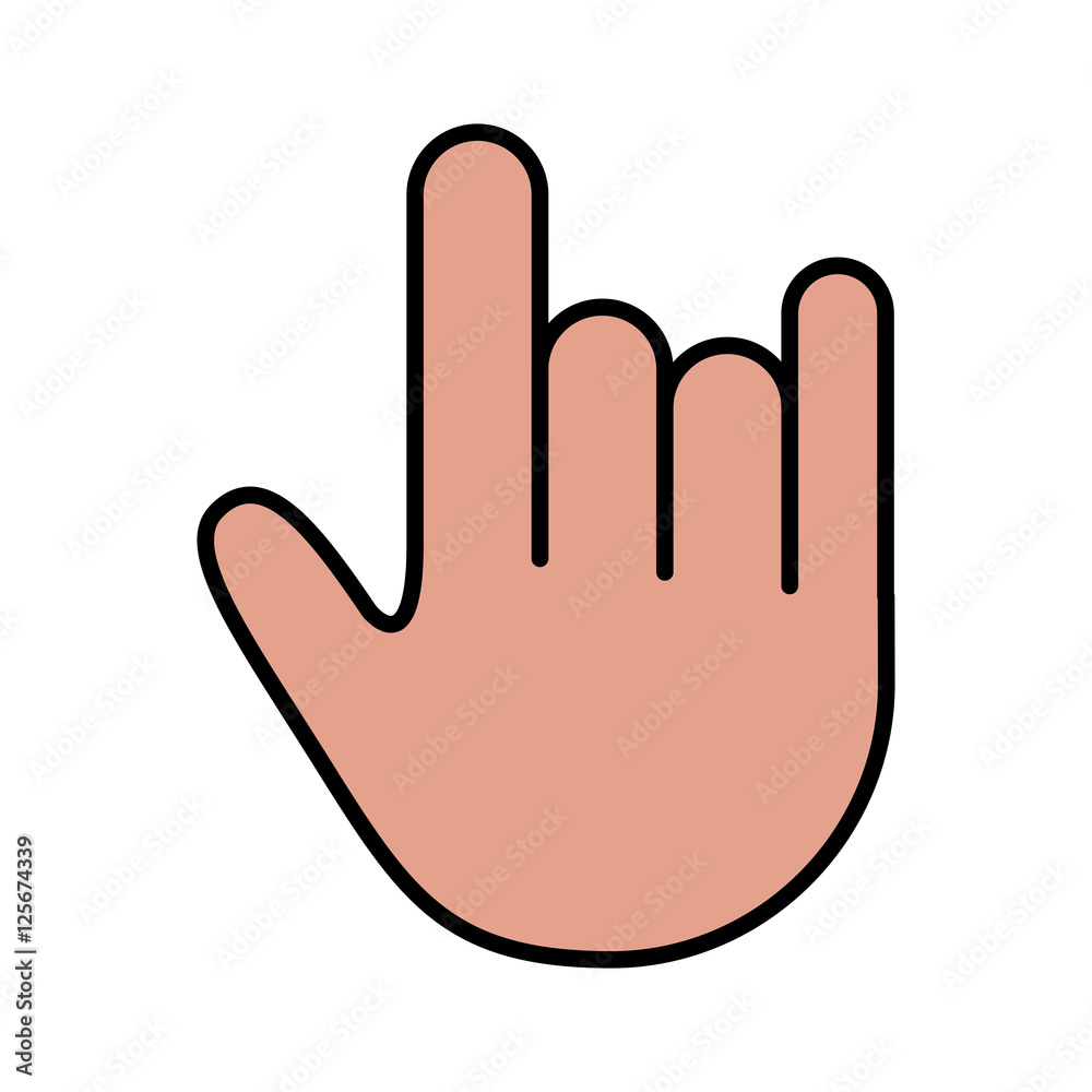 Obraz premium human hand making a expression over white background. vector illustration