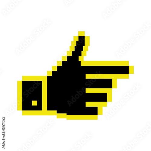 black and yellow Cursor concept hand shape icon over white background. vector illustration