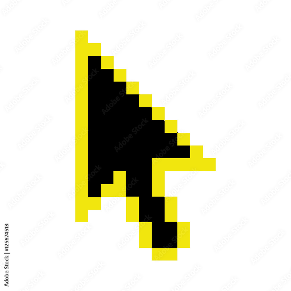 black and yellow arrow cursor icon over white background. vector illustration black and yellow arrow cursor icon over white background. vector illustration