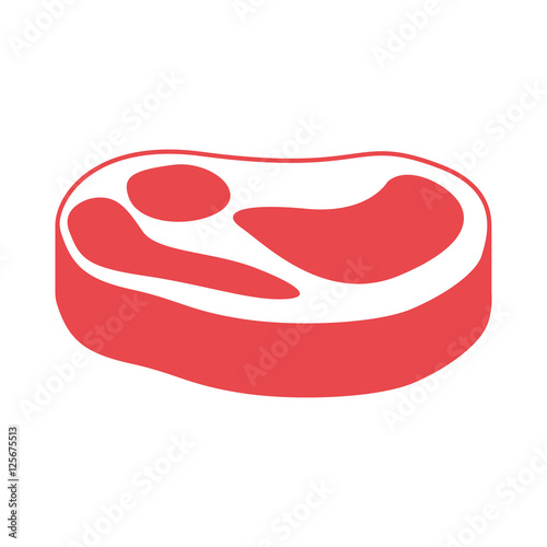 steak meat icon over white background. nutritive and fresh food design. vector illustration