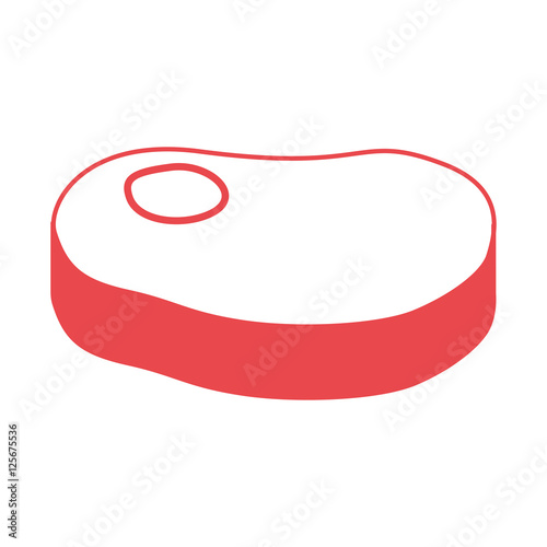 steak meat icon over white background. nutritive and fresh food design. vector illustration