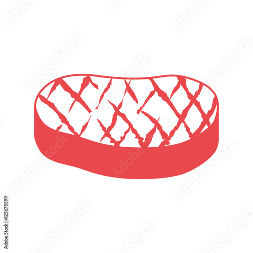 steak meat icon over white background. nutritive and fresh food design. vector illustration