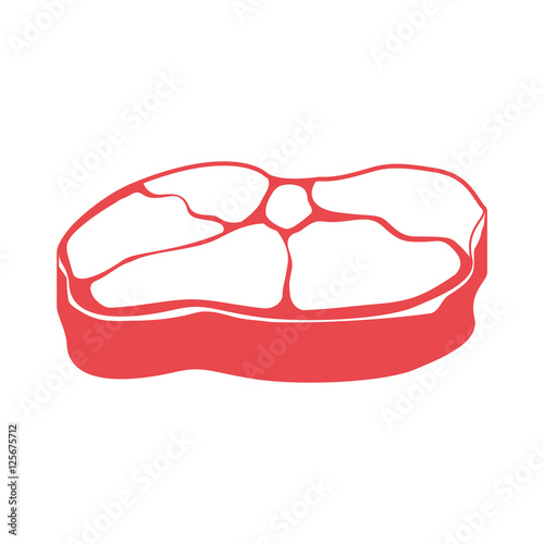 steak meat icon over white background. nutritive and fresh food design. vector illustration