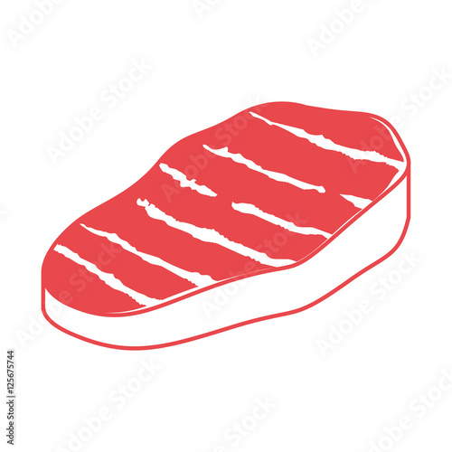 steak meat icon over white background. nutritive and fresh food design. vector illustration