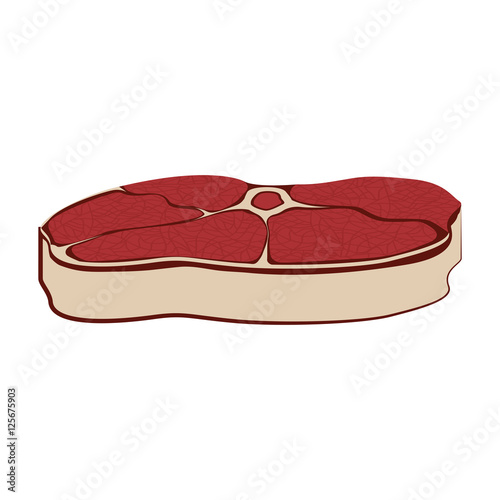 steak meat icon over white background. nutritive and fresh food design. vector illustration