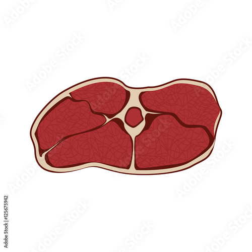 steak meat icon over white background. nutritive and fresh food design. vector illustration