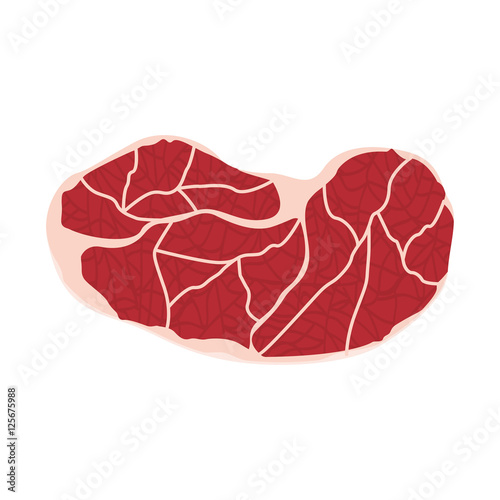 steak meat icon over white background. nutritive and fresh food design. vector illustration