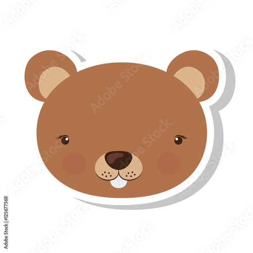 Little animal concept about cute beaver design, vector illustration 