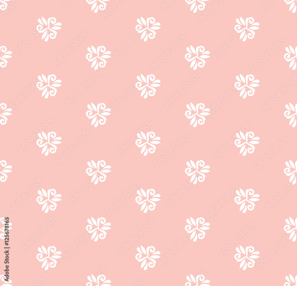 Floral ornament. Seamless abstract classic pattern with white elements