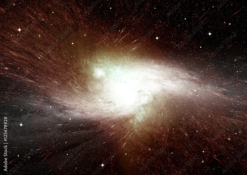 Fototapeta premium Stars, dust and gas nebula in a far galaxy