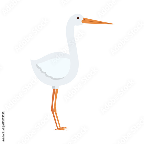 cartoon stork bird icon over white background. vector illustration