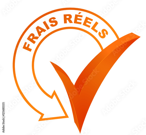 frais réels sur symbole validé orange