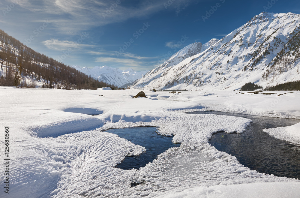 custom made wallpaper toronto digitalBeautiful winter landscape, Altai mountains,  Siberia, Russia.
