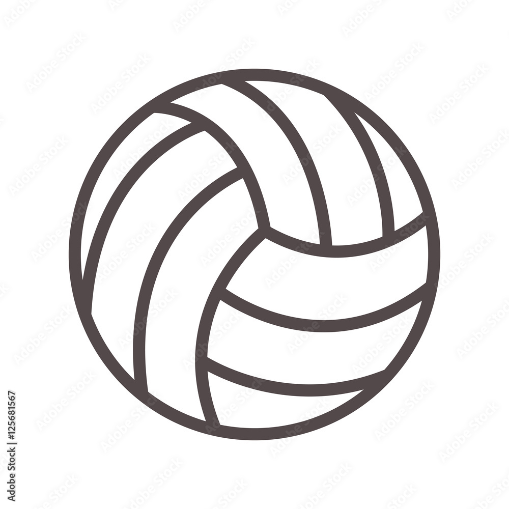 volleyball ball sport equipment icon over white background. vector illustration